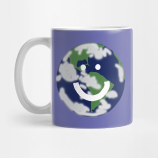 Happy Smiley Face Planet Earth Mug